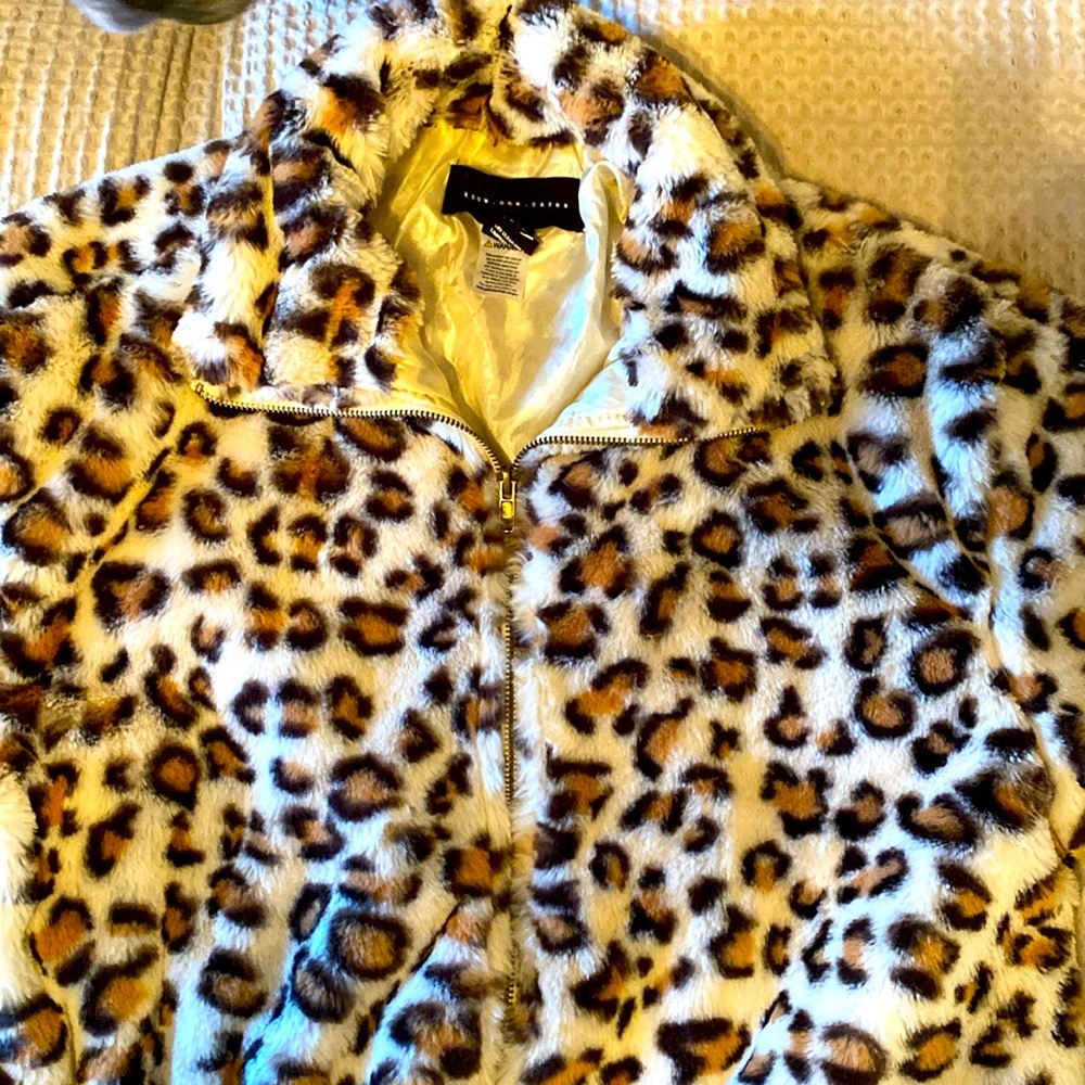 Cheetah print jacket , Large , brand know.one.cares
